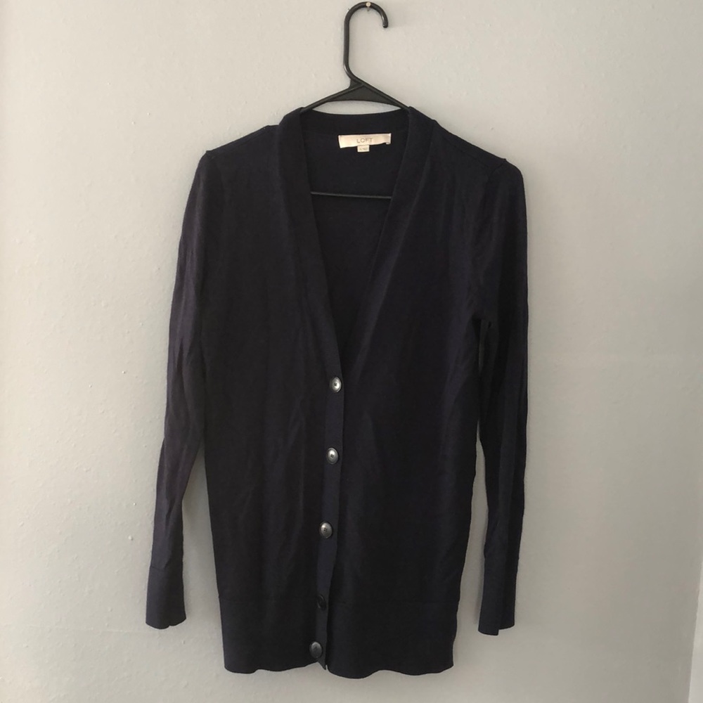 Loft Dark Blue Navy Cardigan Medium
